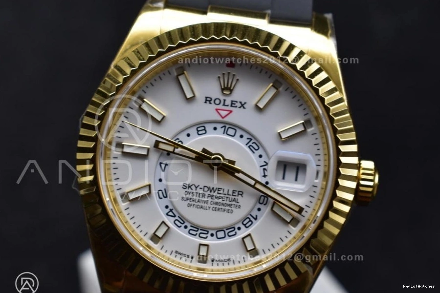 Weight) YG on Best Sky-Dweller 336238 Oysterflex Strap Functional (Gain Dial 1100 1:1 Edition ZF White A23J 0902